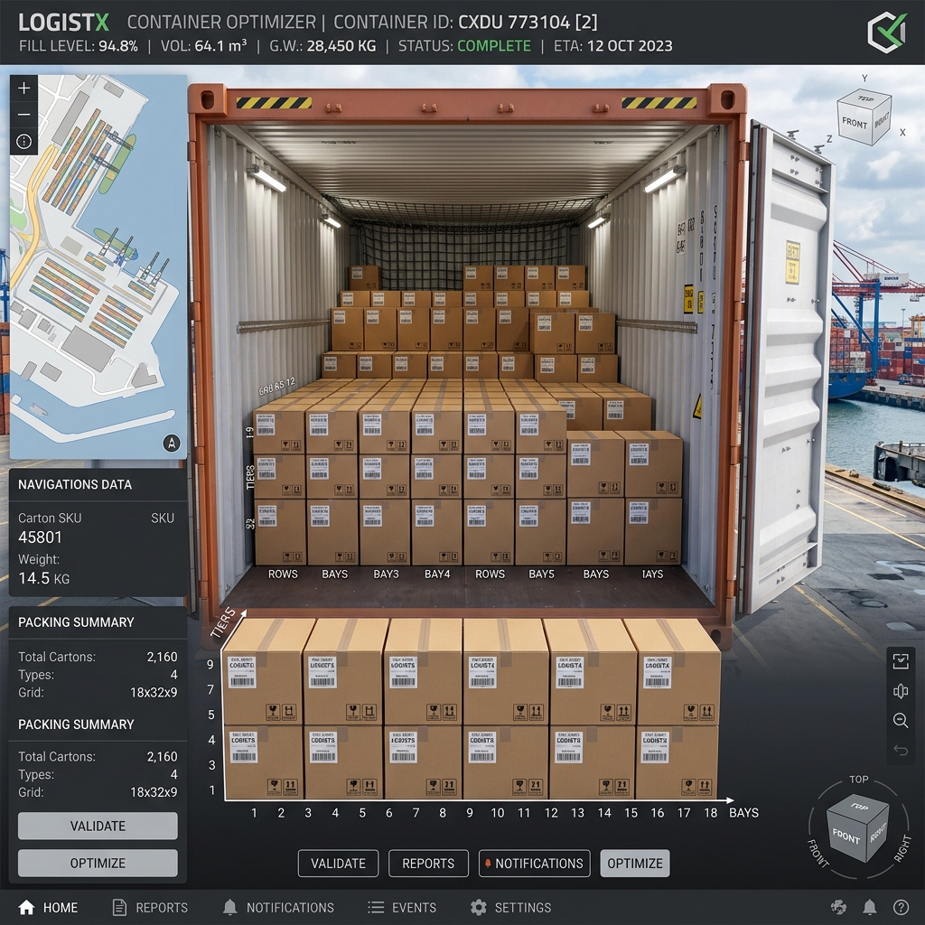 Freight Container Volume Tetris Optimizer